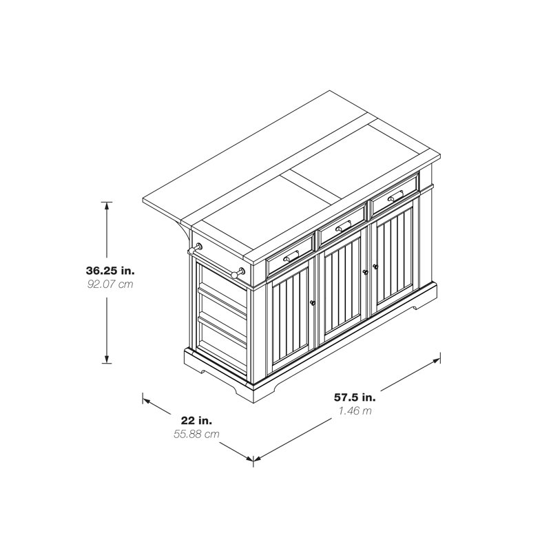 Charlton Home® Bunbury Wood Kitchen Island & Reviews Wayfair